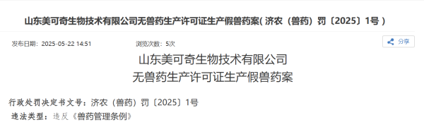 配资炒股平台首选配资 无证生产假兽药、宠物配合饲料，山东美可奇被罚没近3万元