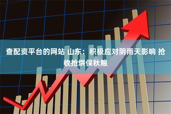 查配资平台的网站 山东：积极应对阴雨天影响 抢收抢烘保秋粮